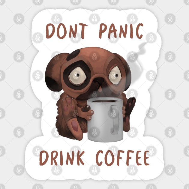 Dont panic, drink coffee Sticker by DaKoArt